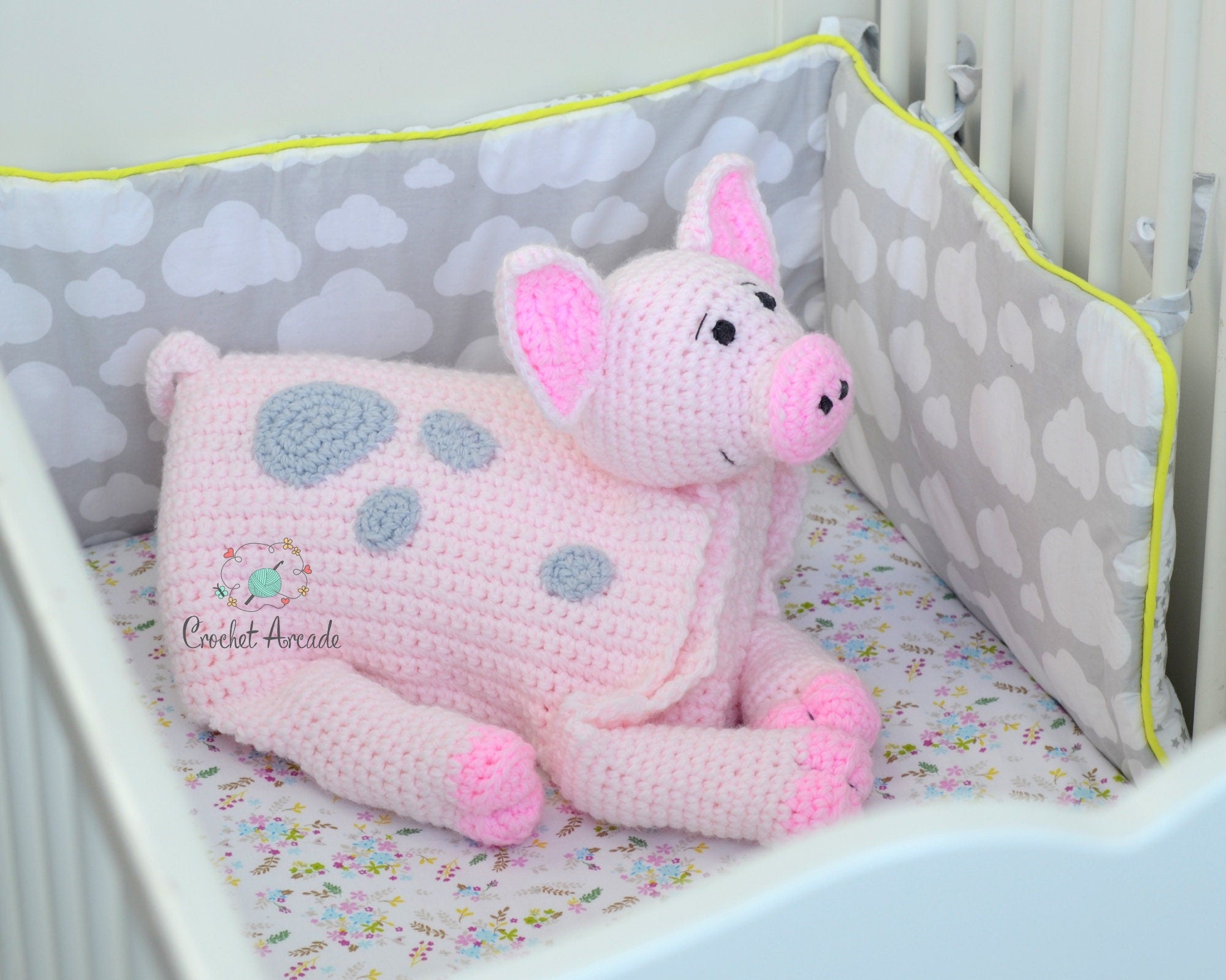 Pig Crochet Baby Blanket Pattern | Cuddle and Play Toy (PDF Pattern)