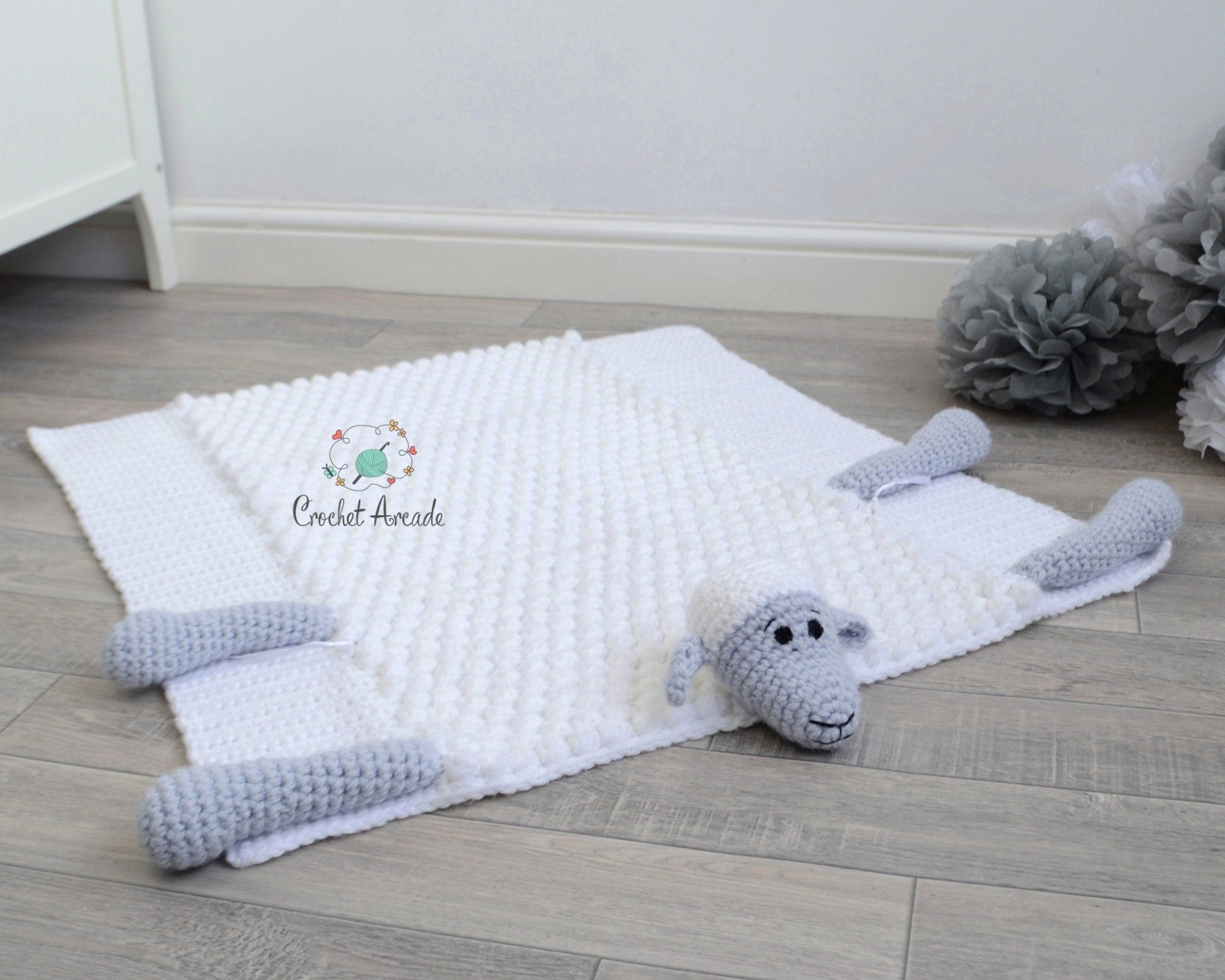 BABY BLANKET Crochet Pattern Pdf | ORIGINAL Cuddle and Play Sheep Crochet Baby Blanket Pattern | Lamb Baby Blanket Crochet Pattern |