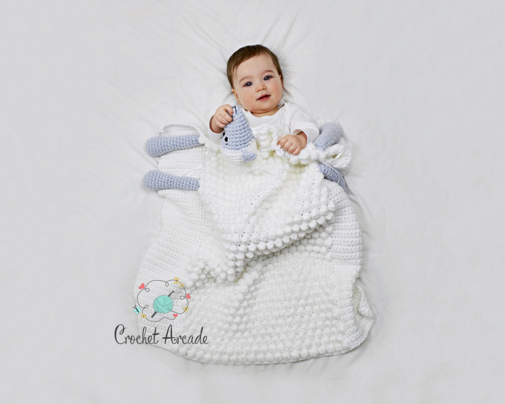 Crochet Sheep Baby Blanket PATTERN | Lamb Snuggler Toy (PDF)