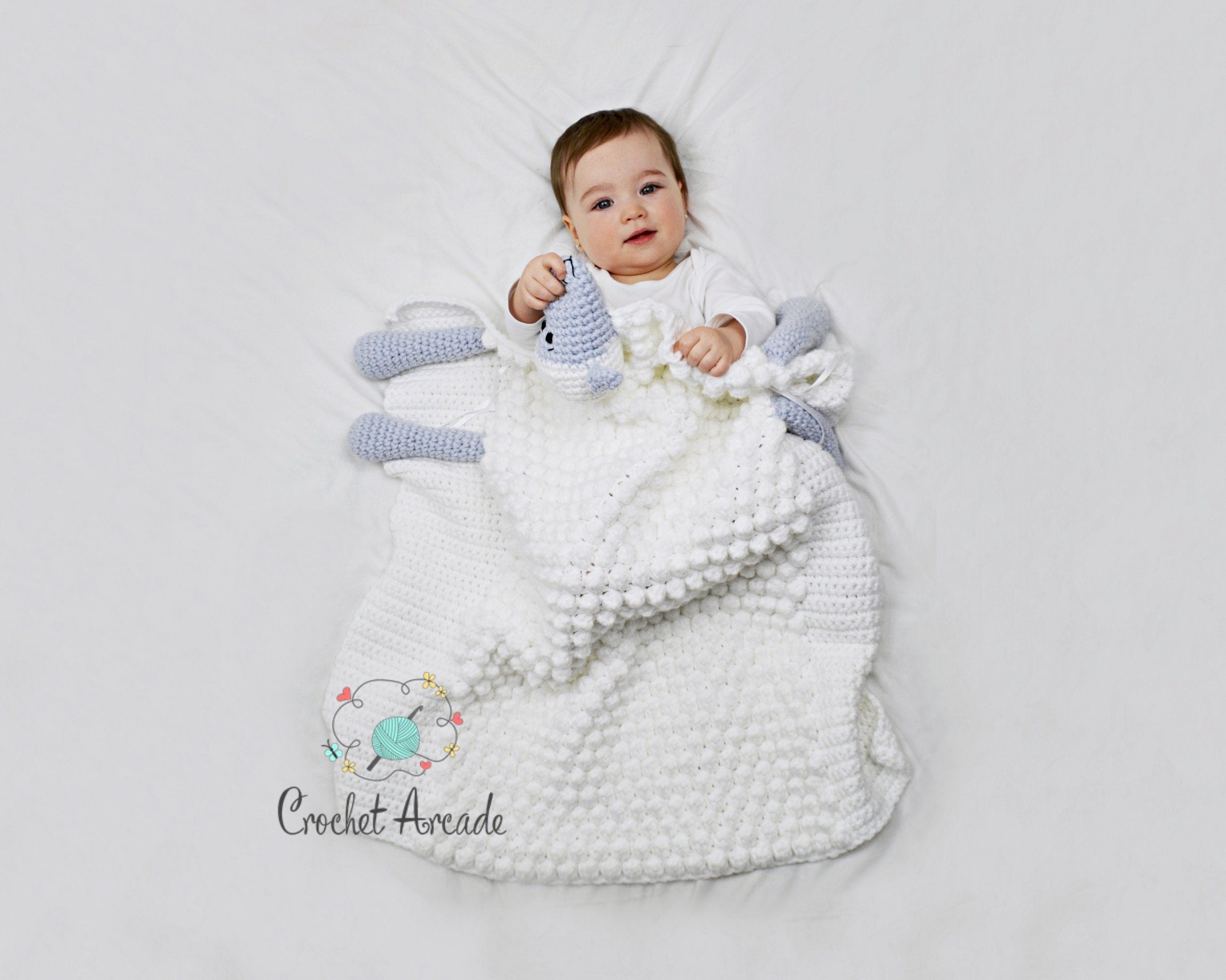 Crochet Sheep Baby Blanket PATTERN | Lamb Snuggler Toy (PDF)