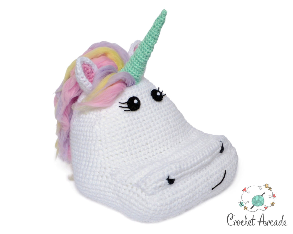 Alice the Unicorn Crochet Book Tablet Holder Pattern (PDF)