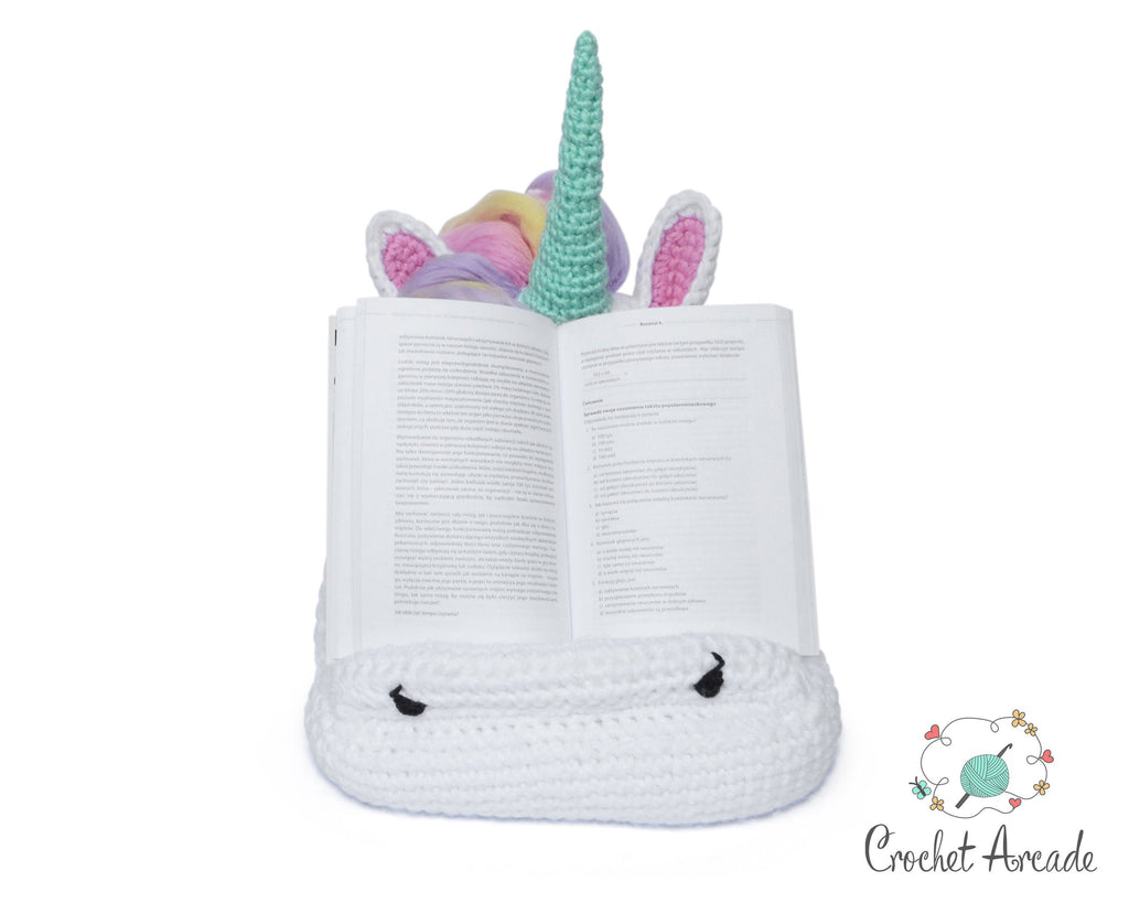 Alice the Unicorn Crochet Book Tablet Holder Pattern (PDF)