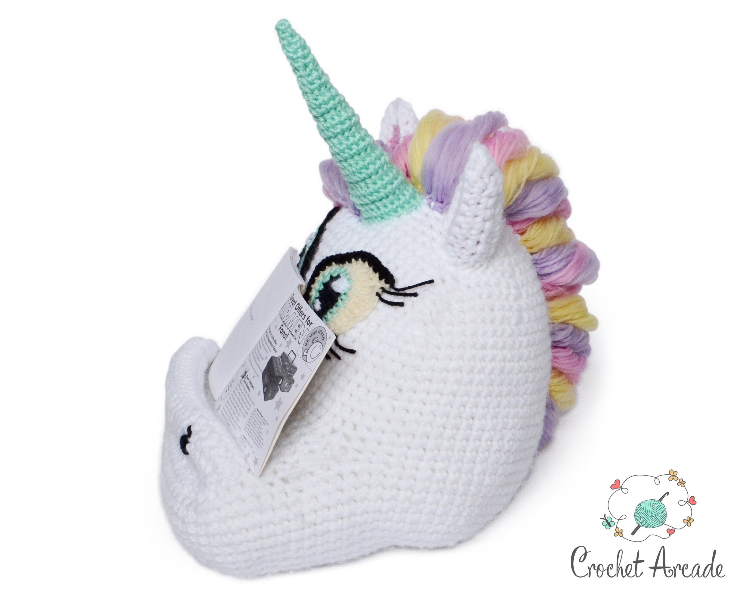 Alice the Unicorn Crochet Book Tablet Holder Pattern (PDF)