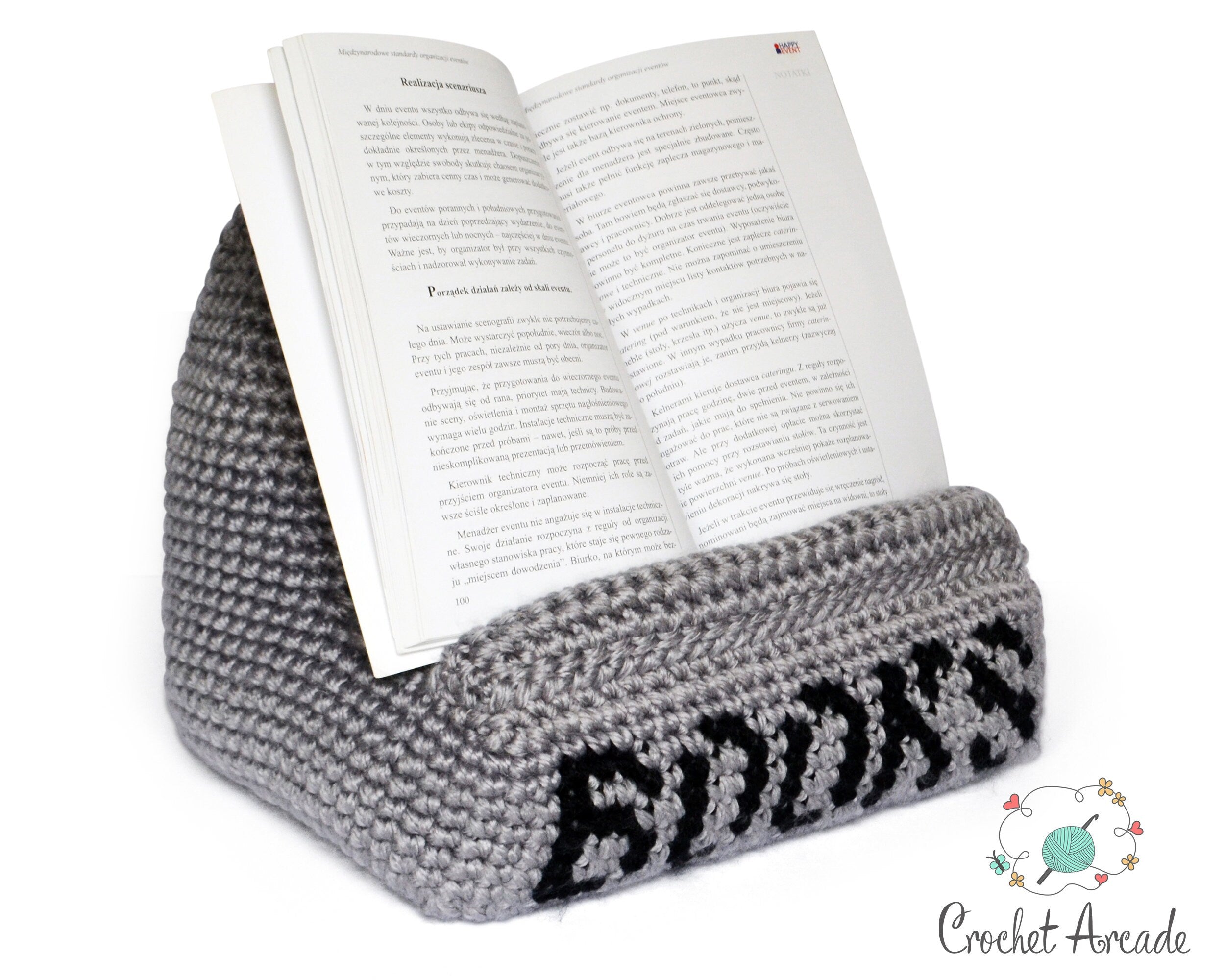 Crochet Book Holder Pattern, Tablet Pillow Stand (PDF Pattern)