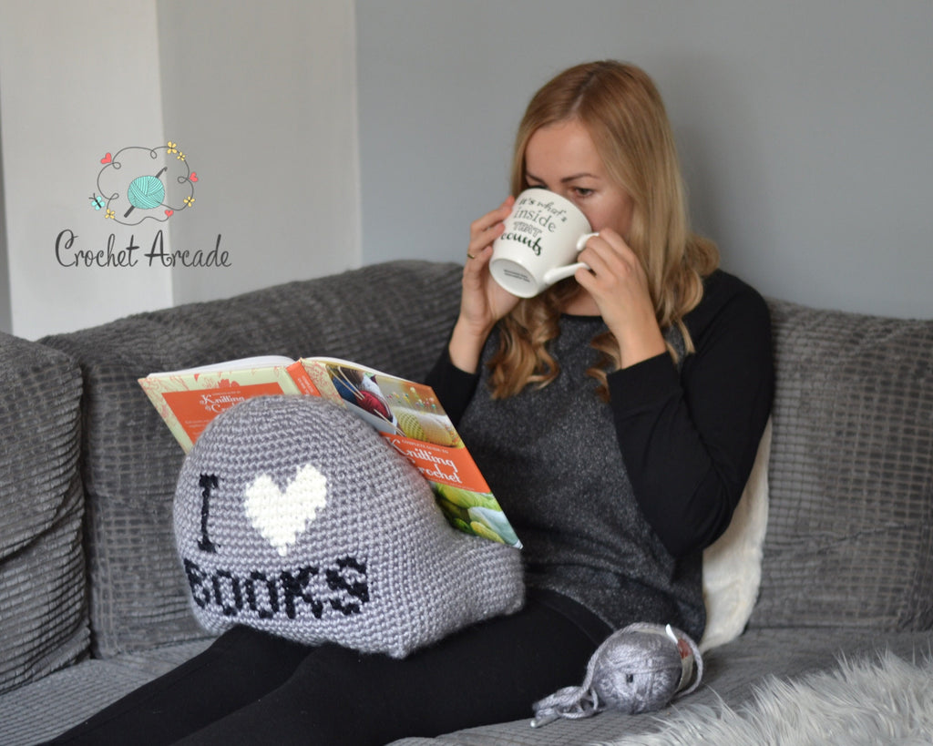 Crochet Book Holder Pattern, Tablet Pillow Stand (PDF Pattern)