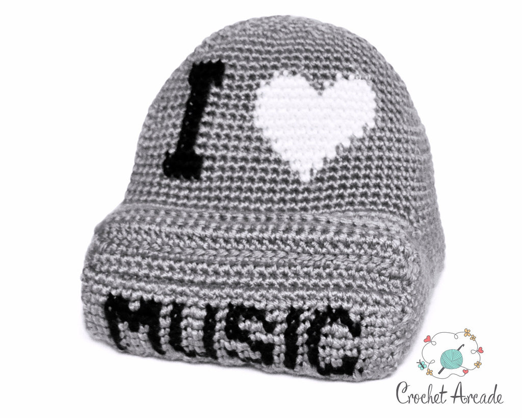 I Love Music Tablet Pillow Crochet Pattern (PDF)