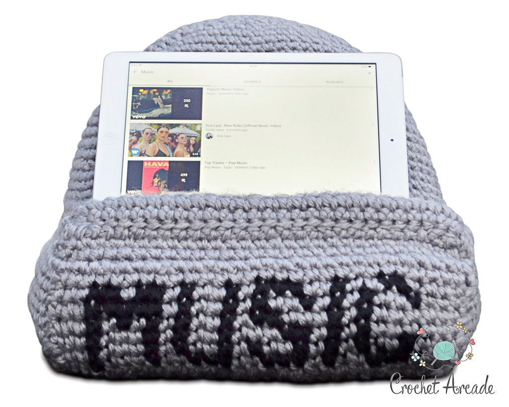 I Love Music Tablet Pillow Crochet Pattern (PDF)