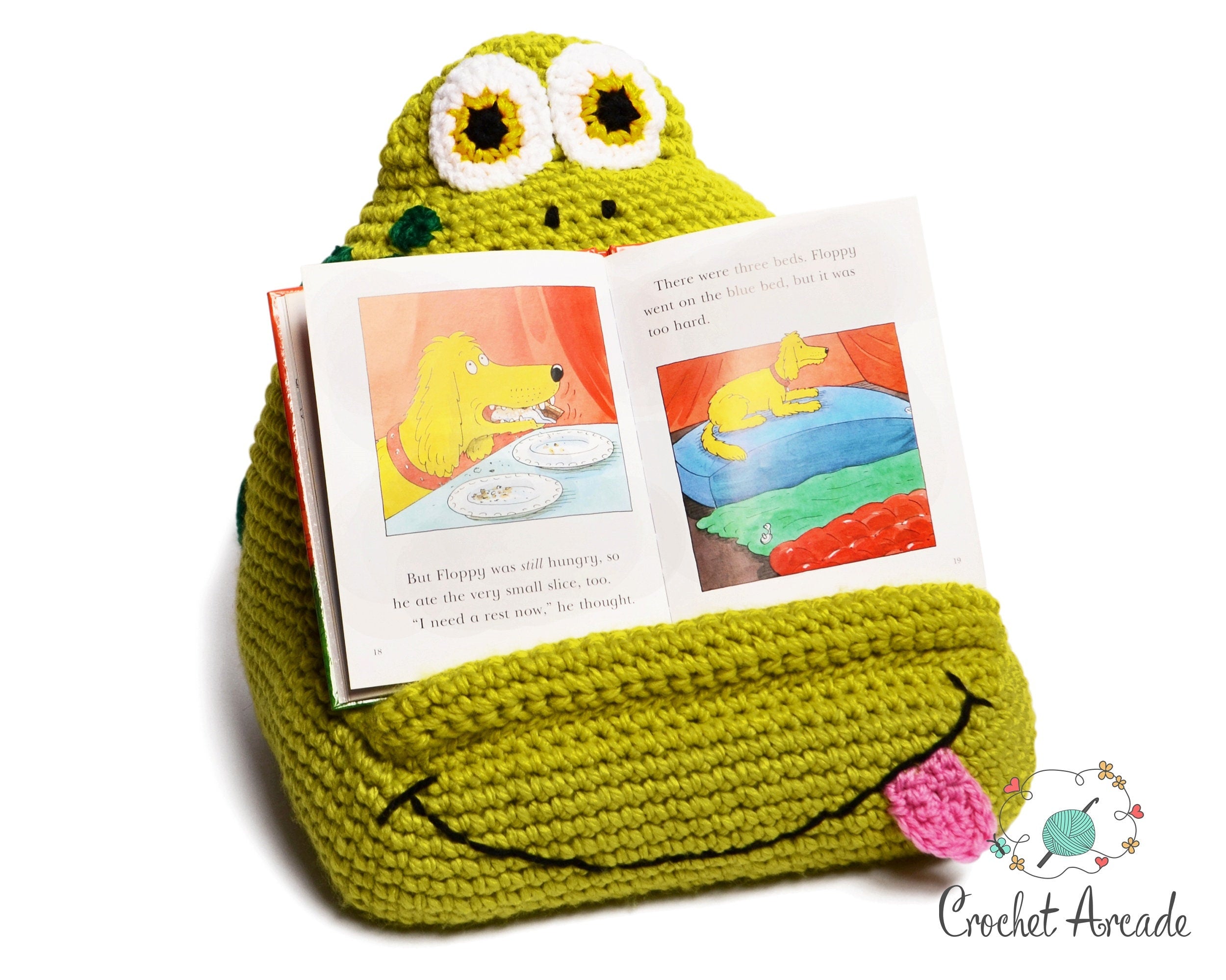 Joe The Frog Crochet Book/Tablet Holder Pattern (PDF Pattern)