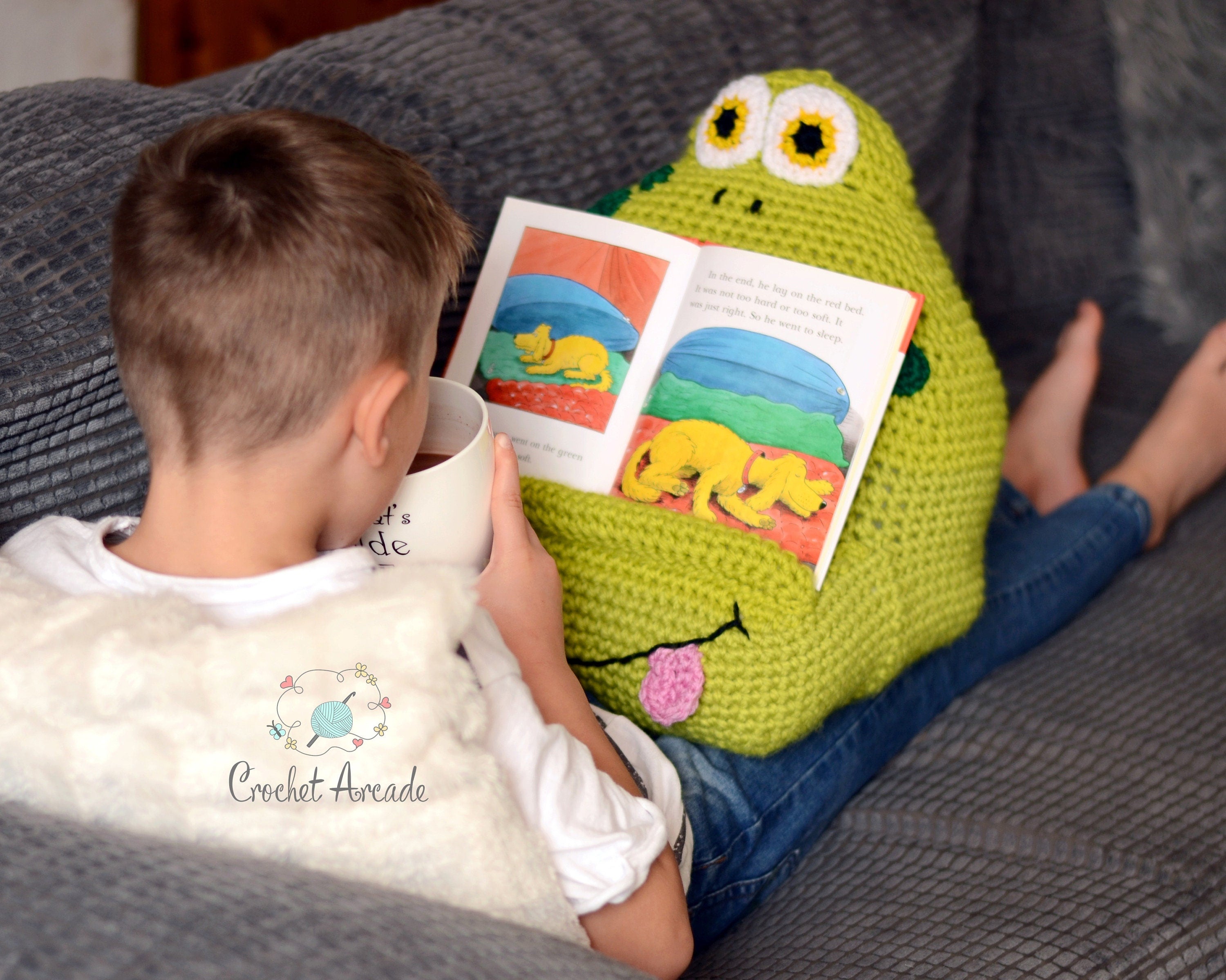 Joe The Frog Crochet Book/Tablet Holder Pattern (PDF Pattern)