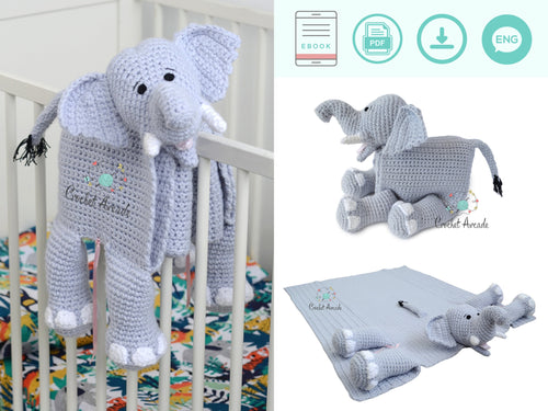 BABY BLANKET Crochet Pattern PDF | Cuddle and Play Elephant Crochet Baby Blanket Pattern | Elephant Baby Blanket Crochet Pattern | Amigurumi