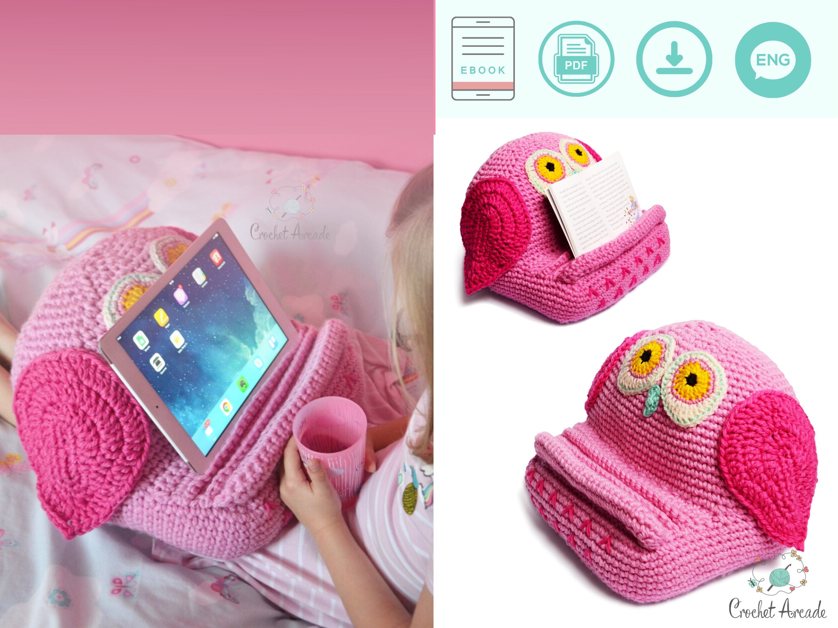 Crochet Suzi Owl Book/Tablet Holder Pattern (PDF)
