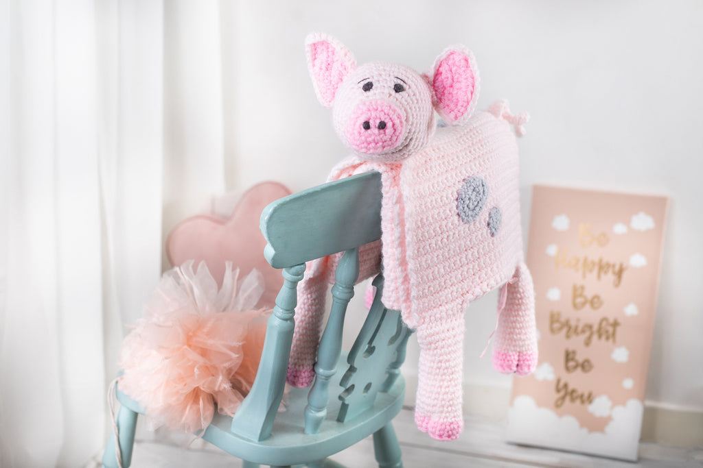 Pig Crochet Baby Blanket Pattern | Cuddle and Play Toy (PDF Pattern)