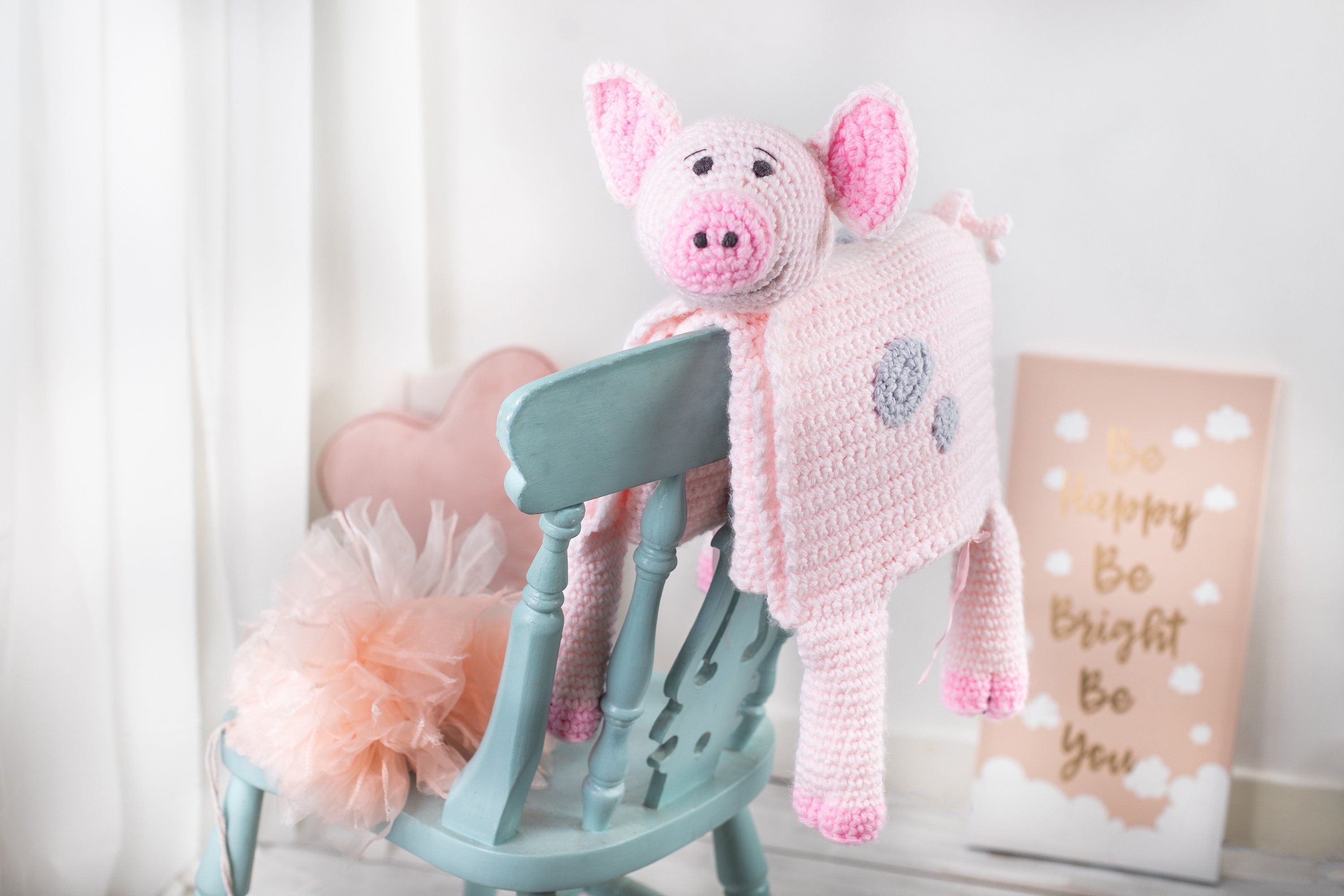 Pig Crochet Baby Blanket Pattern | Cuddle and Play Toy (PDF Pattern)