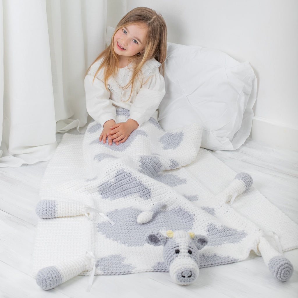 Crochet Cow Baby Blanket Pattern, Cuddle and Play Afghan (PDF Pattern)
