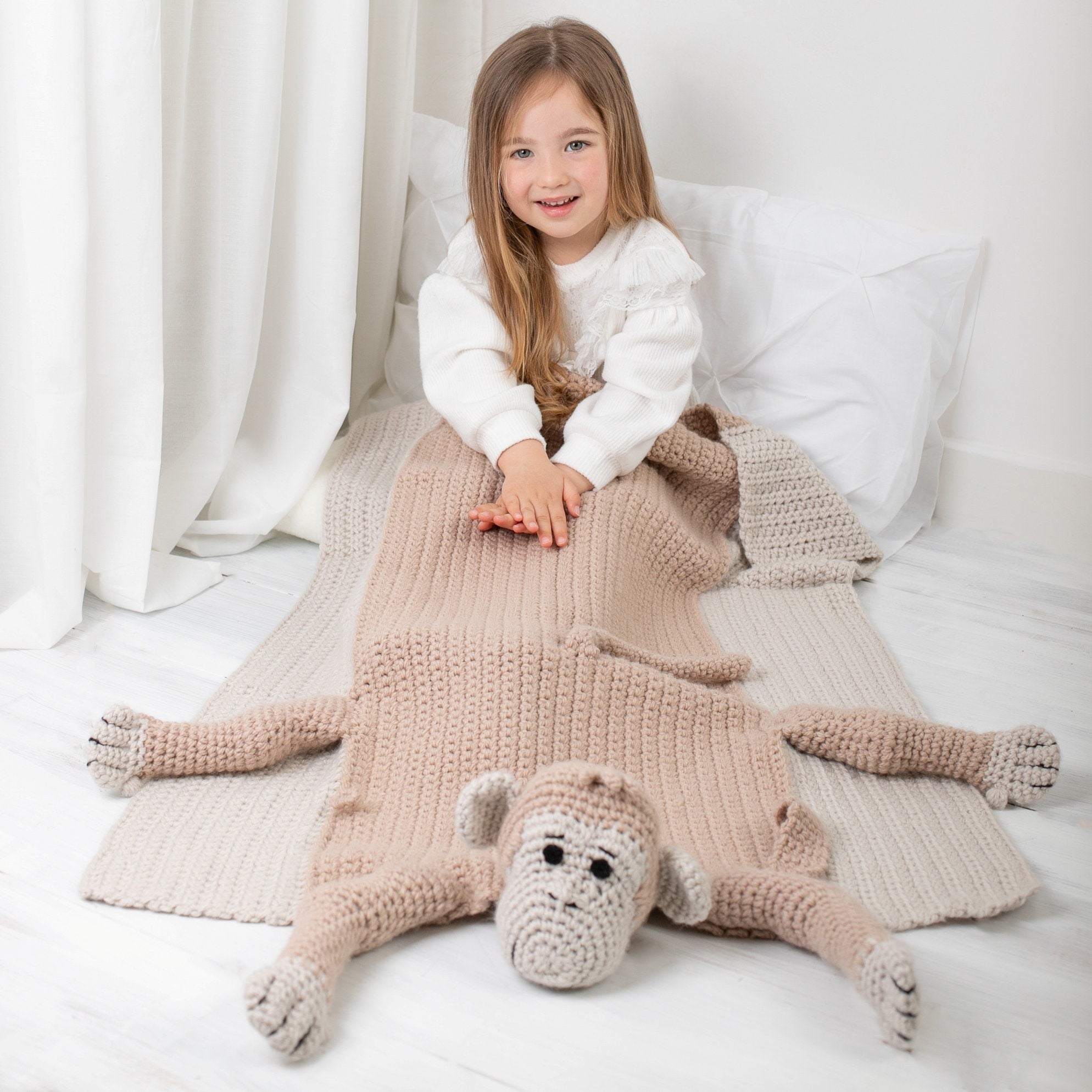 Monkey Baby Blanket Crochet Pattern | 3-in-1 Cuddle & Play (PDF)