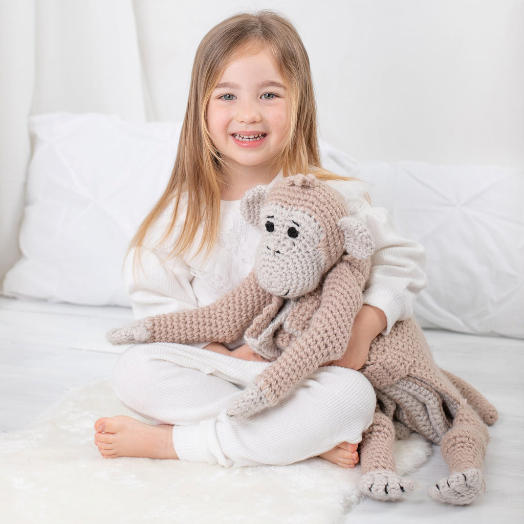 Monkey Baby Blanket Crochet Pattern | 3-in-1 Cuddle & Play (PDF)
