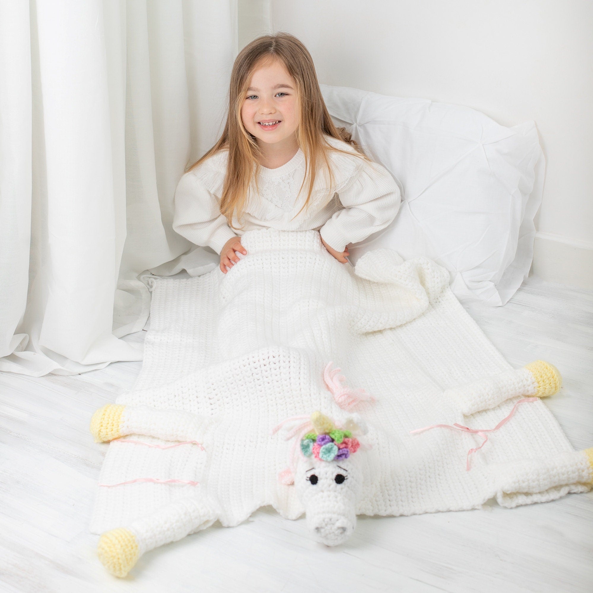 Unicorn Horse Baby Blanket Crochet Pattern | 3-in-1 Toy (PDF Pattern)