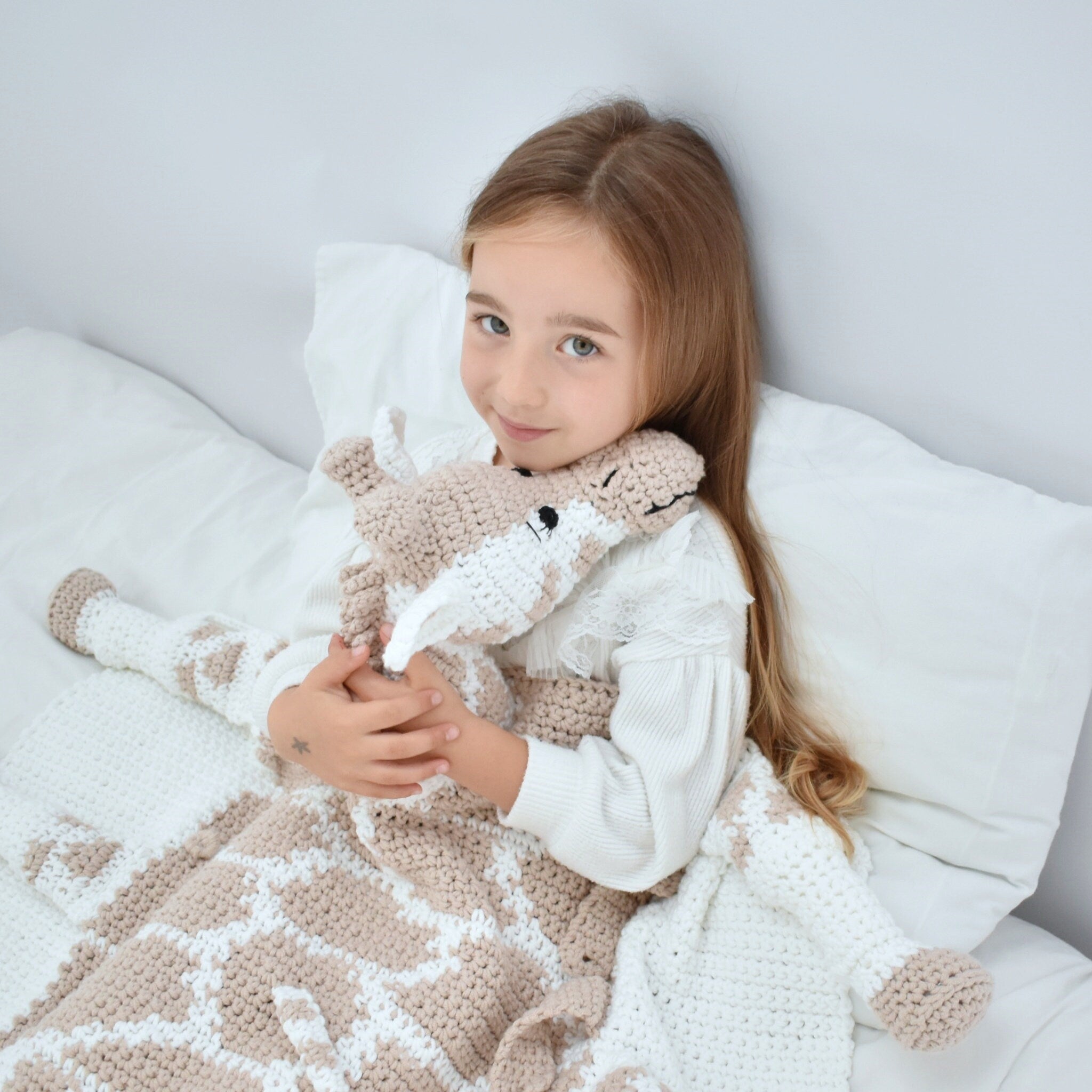 Giraffe Baby Afghan Crochet Pattern | Cuddle & Play Blanket Toy (PDF)