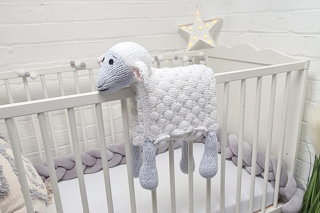 Knitted Sheep Blanket Pattern | Cuddle & Play Baby Blanket (PDF)