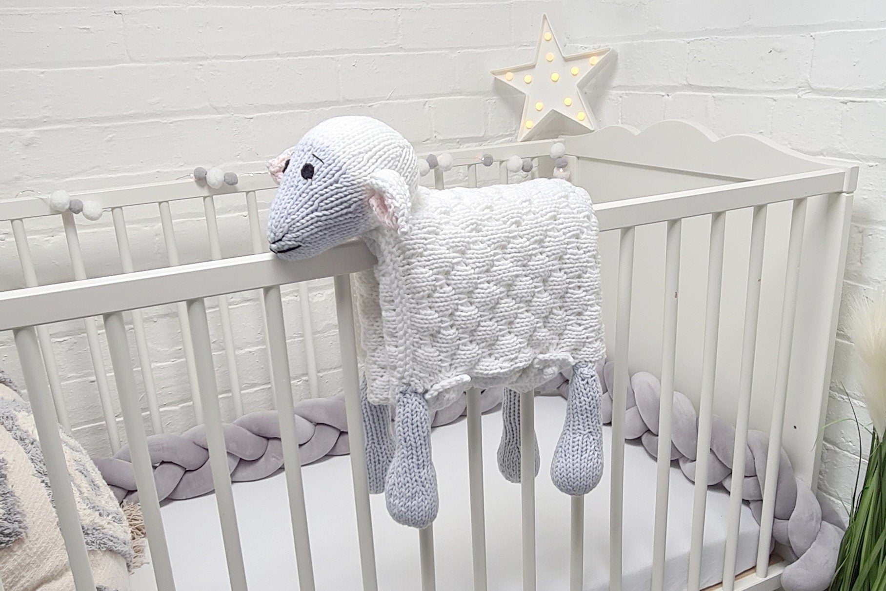 Knitted Sheep Blanket Pattern | Cuddle & Play Baby Blanket (PDF)