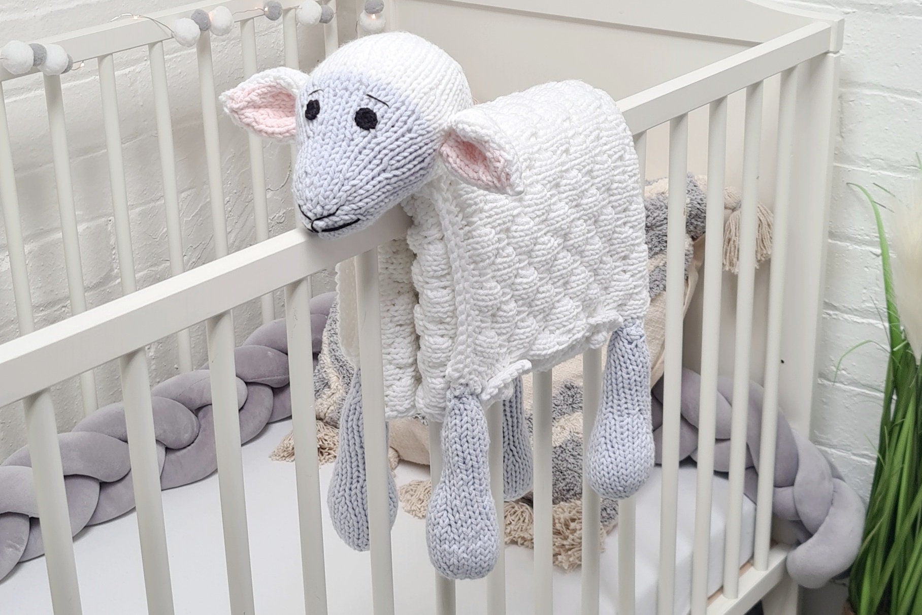 Knitted Sheep Blanket Pattern | Cuddle & Play Baby Blanket (PDF)