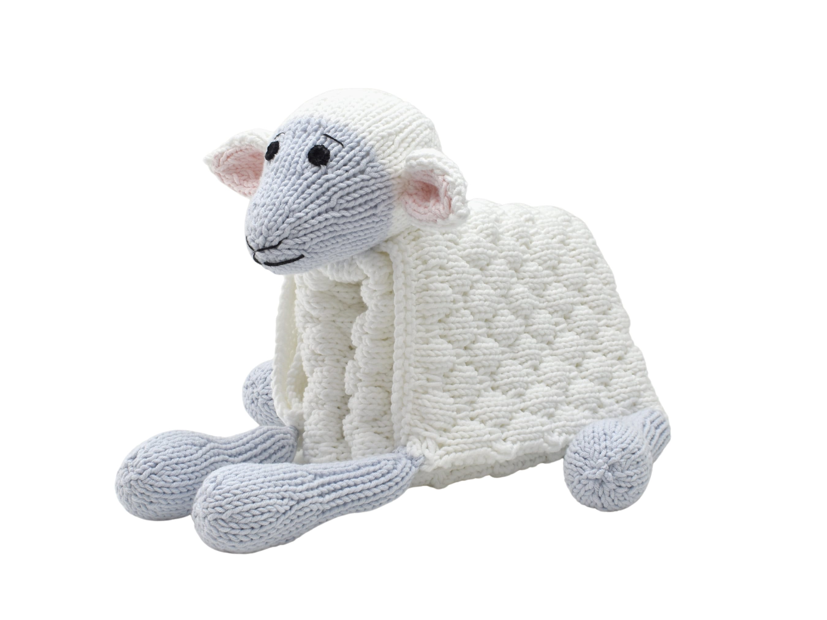 Knitted Sheep Blanket Pattern | Cuddle & Play Baby Blanket (PDF)