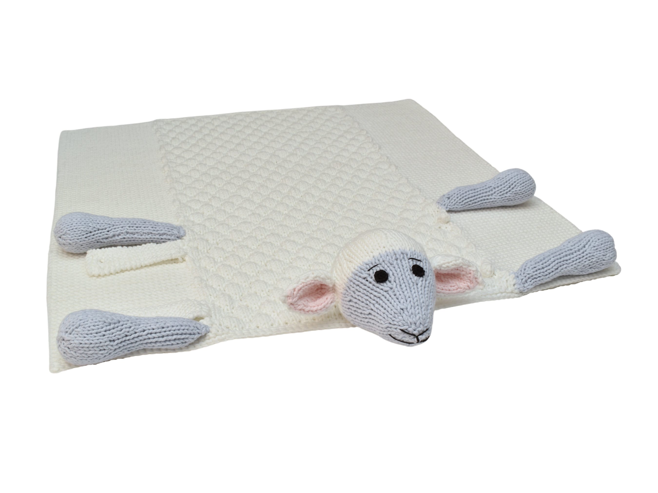 Knitted Sheep Blanket Pattern | Cuddle & Play Baby Blanket (PDF)