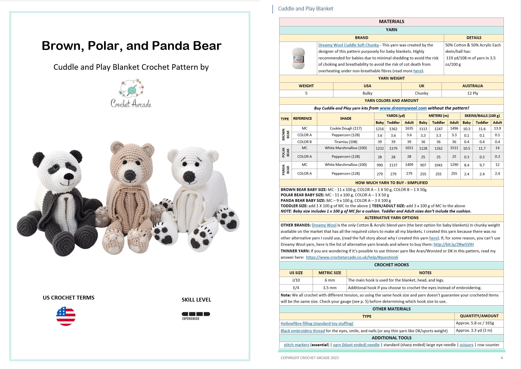 Bear Blanket Crochet PATTERN Cuddle and Play crochet blanket pattern | panda bear | teddy bear | polar bear | crochet bear baby blanket