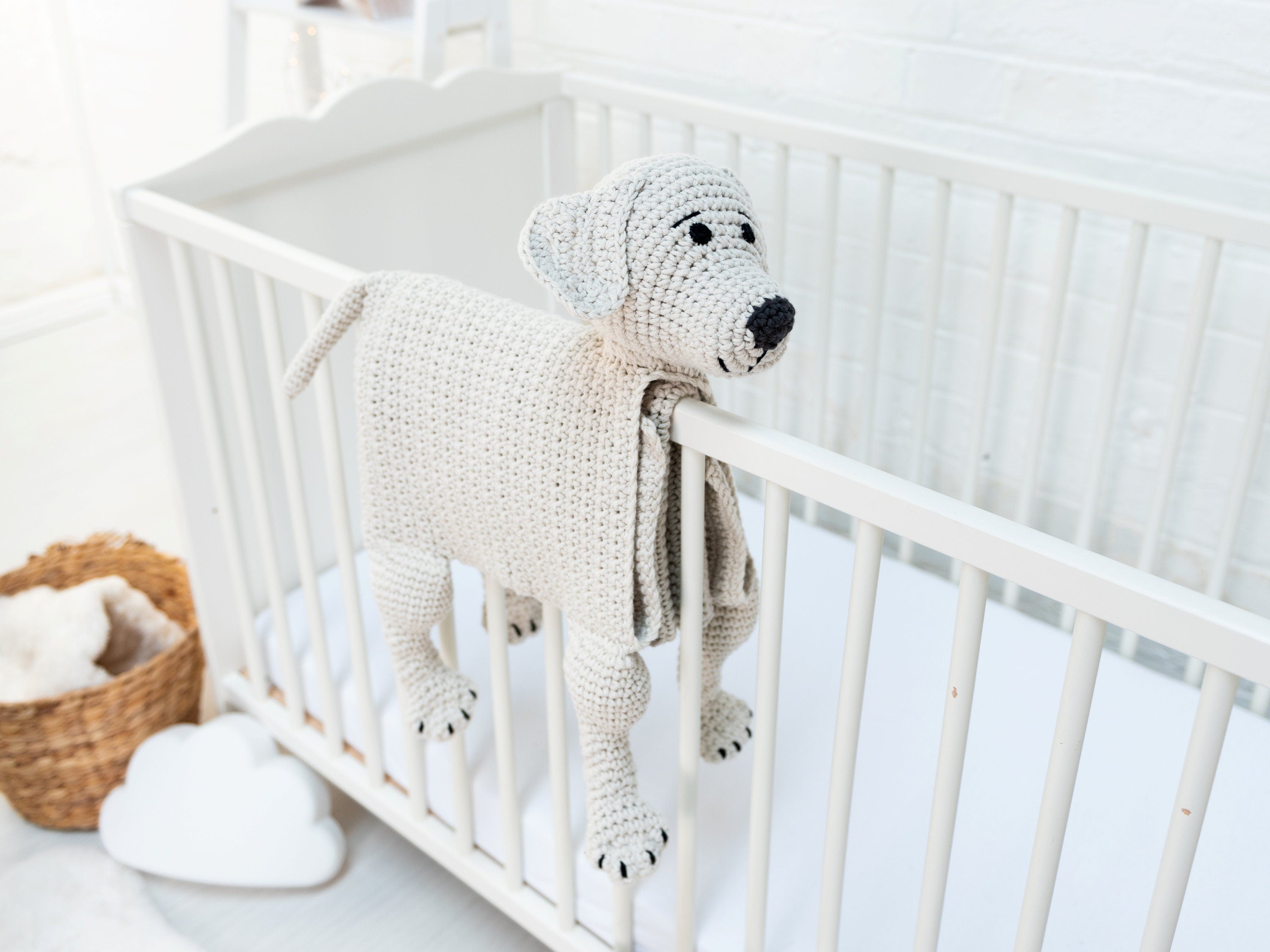 Labrador Blanket that turns into a Toy Crochet Pattern PDF download, Baby to Adult sizes.