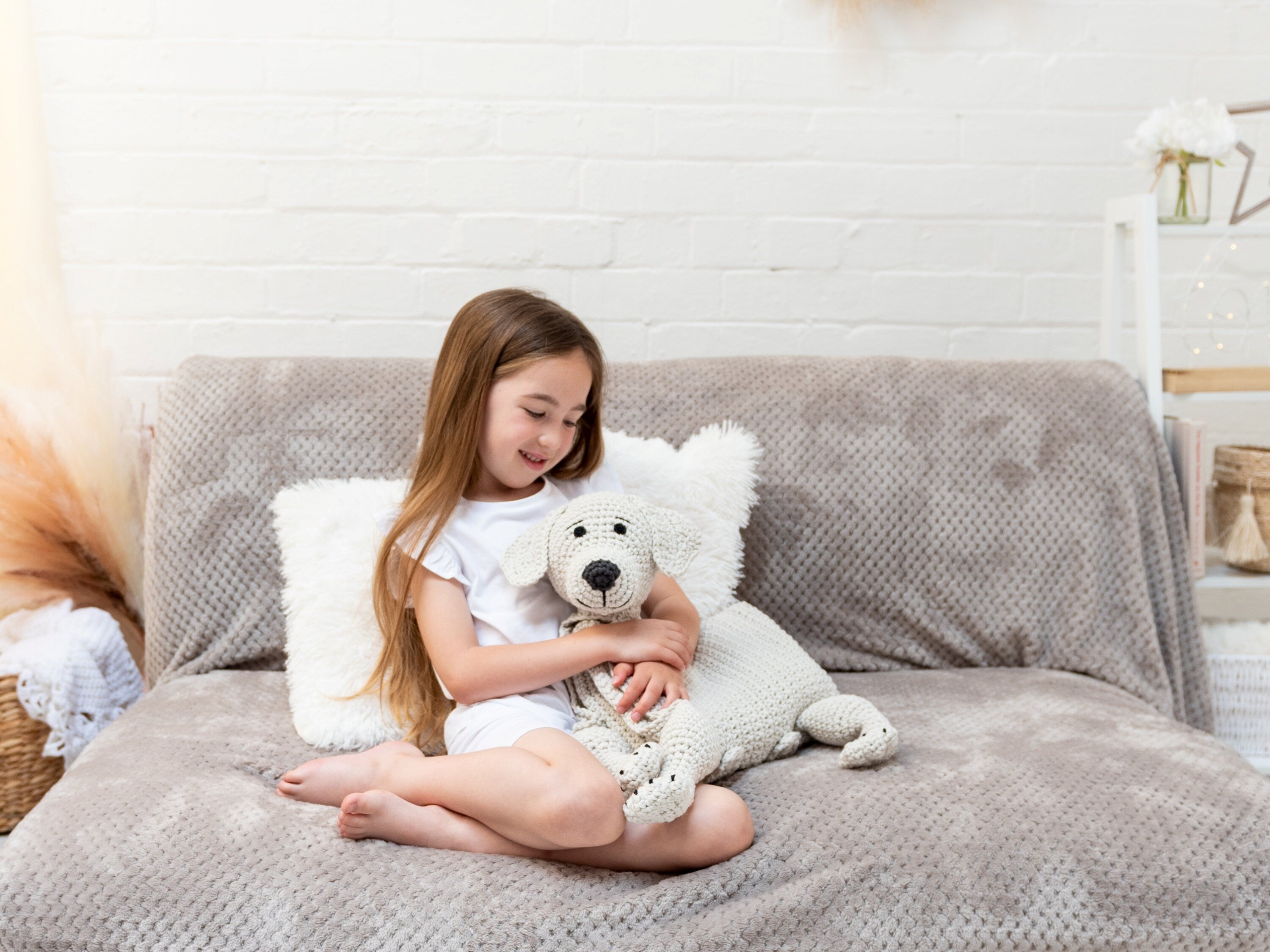 Dog Blanket Toy Crochet Pattern, Baby Blanket Crochet Pattern, Crochet Dog, Crochet Labrador toy crochet pattern, Toddler blanket crochet