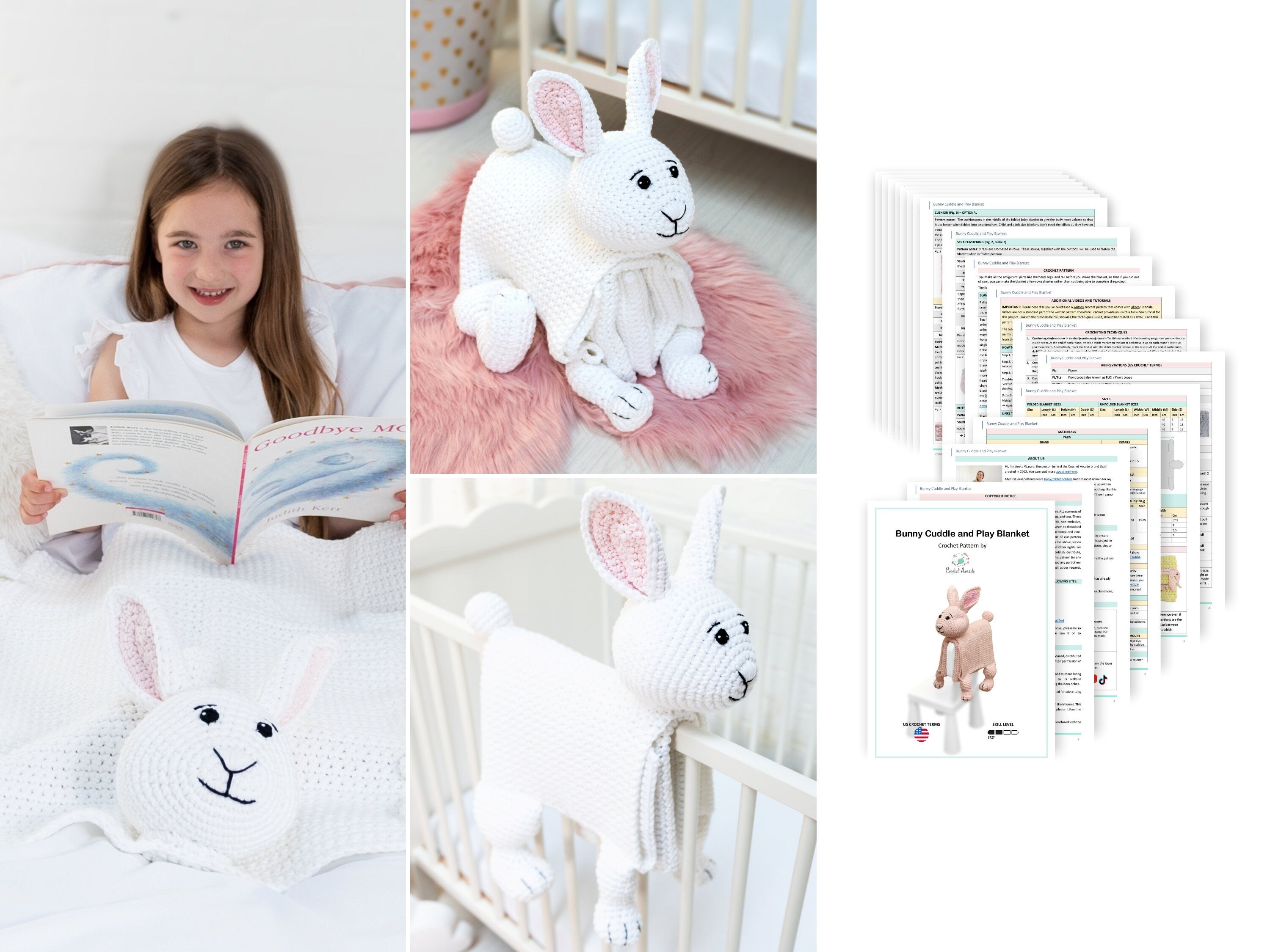 Bunny Crochet Baby Blanket Pattern | Cuddle and Play Toy (PDF Pattern)