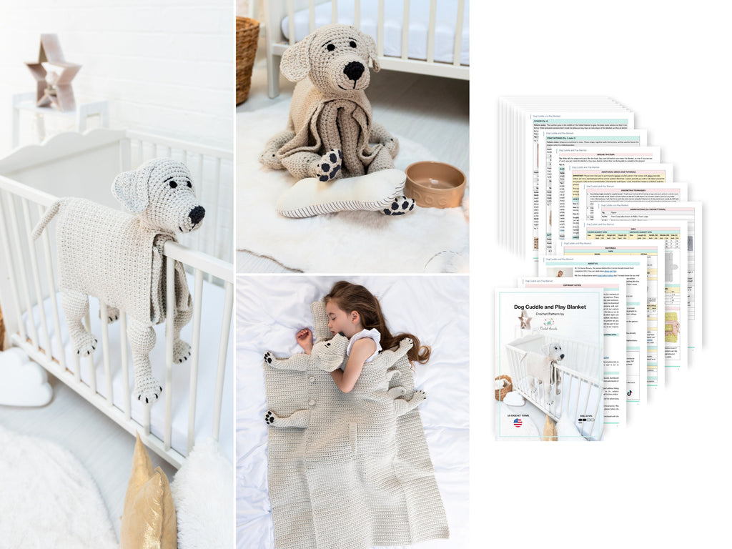 Animal Crochet Blanket Pattern Bundle, Cuddle & Play Toy (PDF)