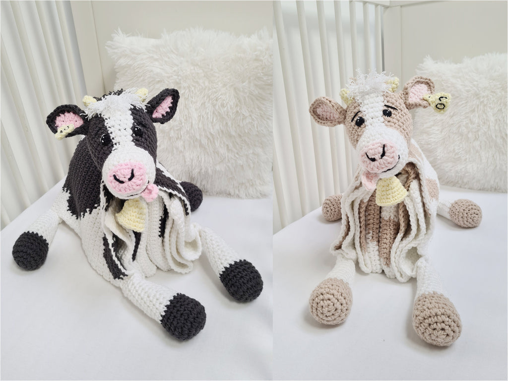 Crochet Cow Baby Blanket Pattern, Cuddle and Play Afghan (PDF Pattern)