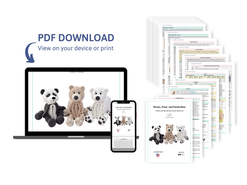 Bear Baby Blanket Crochet Pattern | Teddy, Panda, Polar (PDF Pattern)