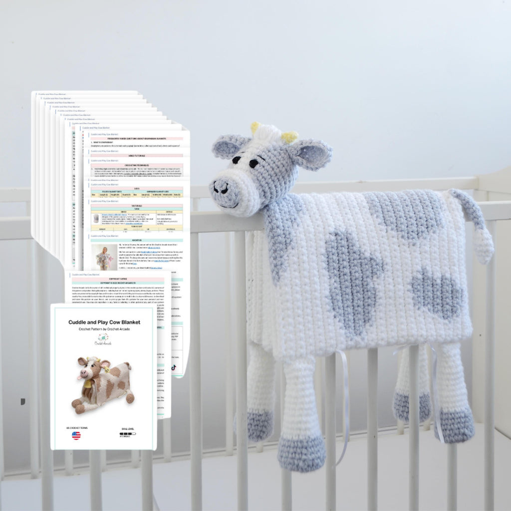Crochet Cow Baby Blanket Pattern, Cuddle and Play Afghan (PDF Pattern)