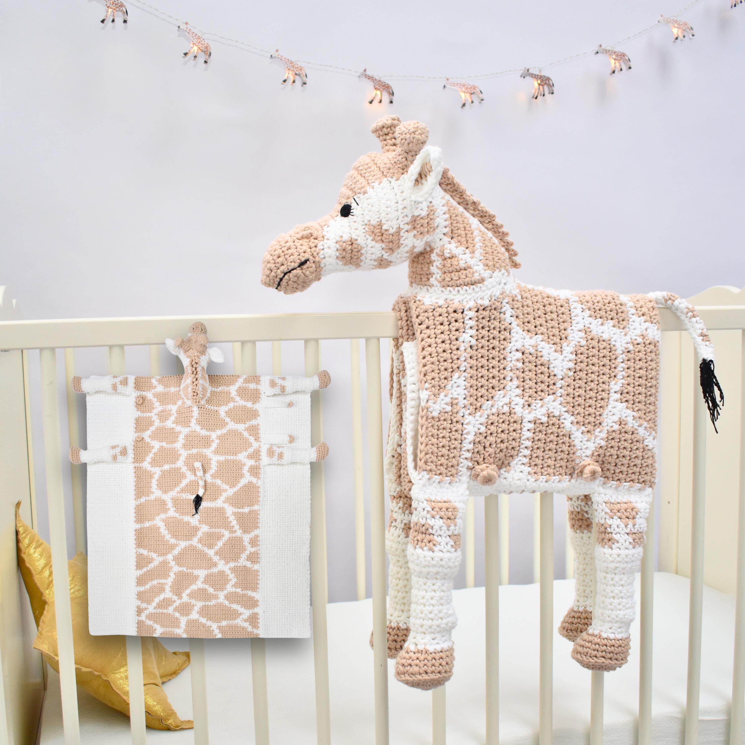 Giraffe Baby Afghan Crochet Pattern | Cuddle & Play Blanket Toy (PDF)
