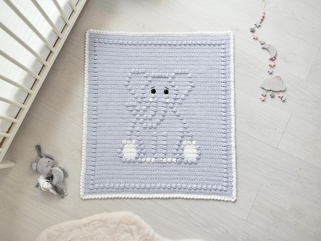 Elephant Crochet Baby Blanket Pattern | Bobbly Stitches (PDF Pattern)