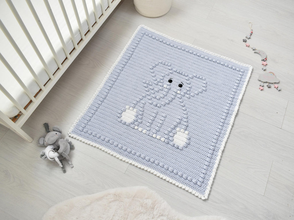 Elephant Crochet Baby Blanket Pattern | Bobbly Stitches (PDF Pattern)