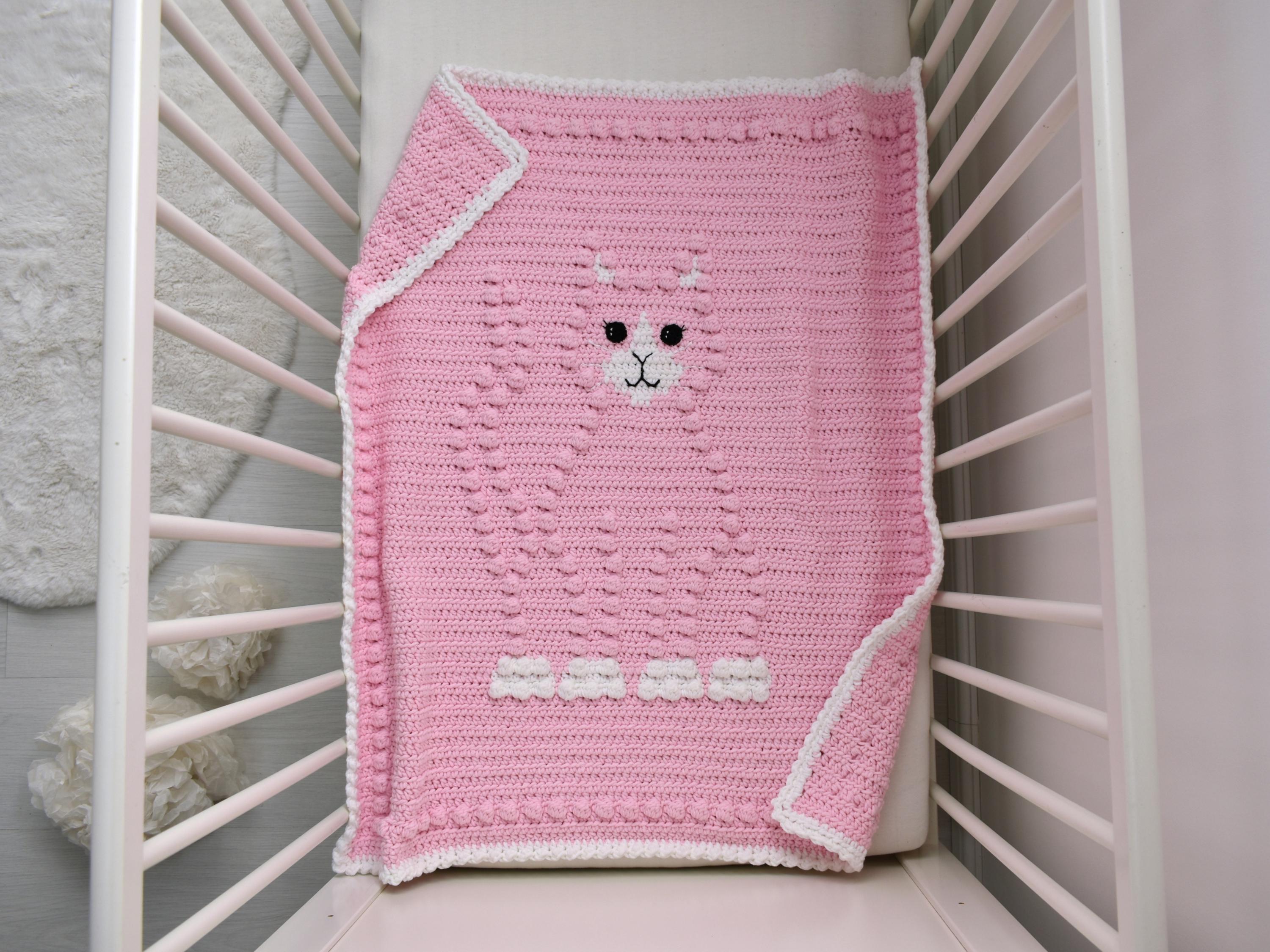 Crochet Cat Baby Blanket Pattern | Bobbly 3D Design (PDF Pattern)