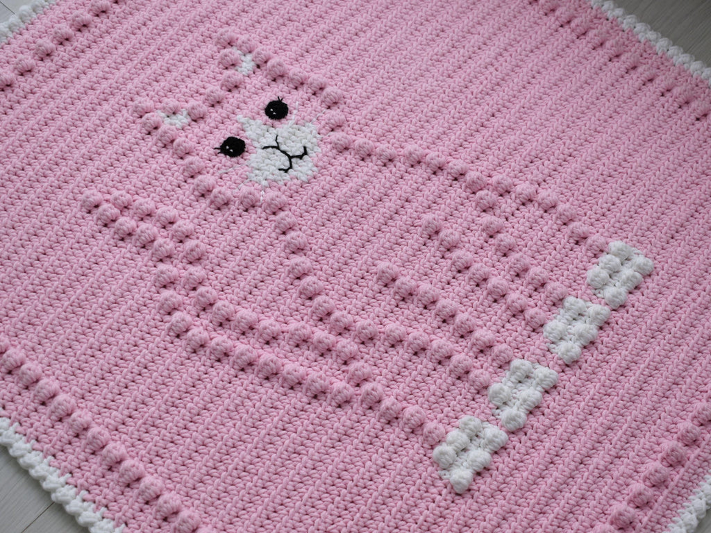 Crochet Cat Baby Blanket Pattern | Bobbly 3D Design (PDF Pattern)