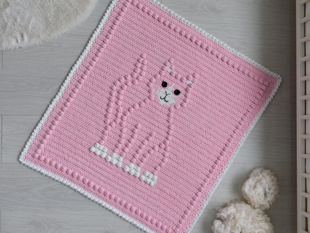 Crochet Cat Baby Blanket Pattern | Bobbly 3D Design (PDF Pattern)