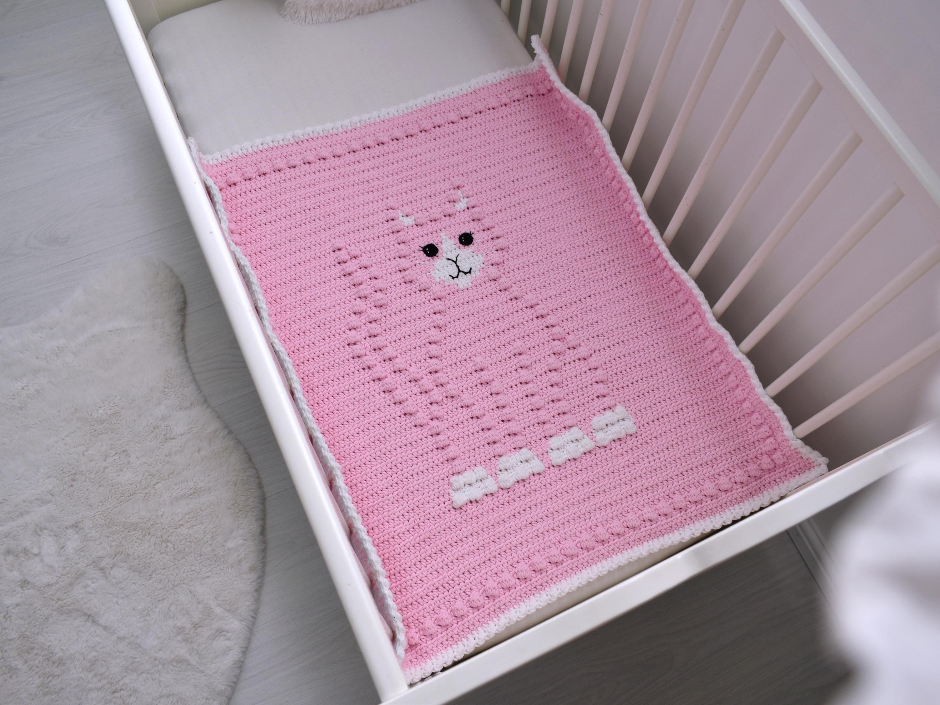 Crochet Cat Baby Blanket Pattern | Bobbly 3D Design (PDF Pattern)