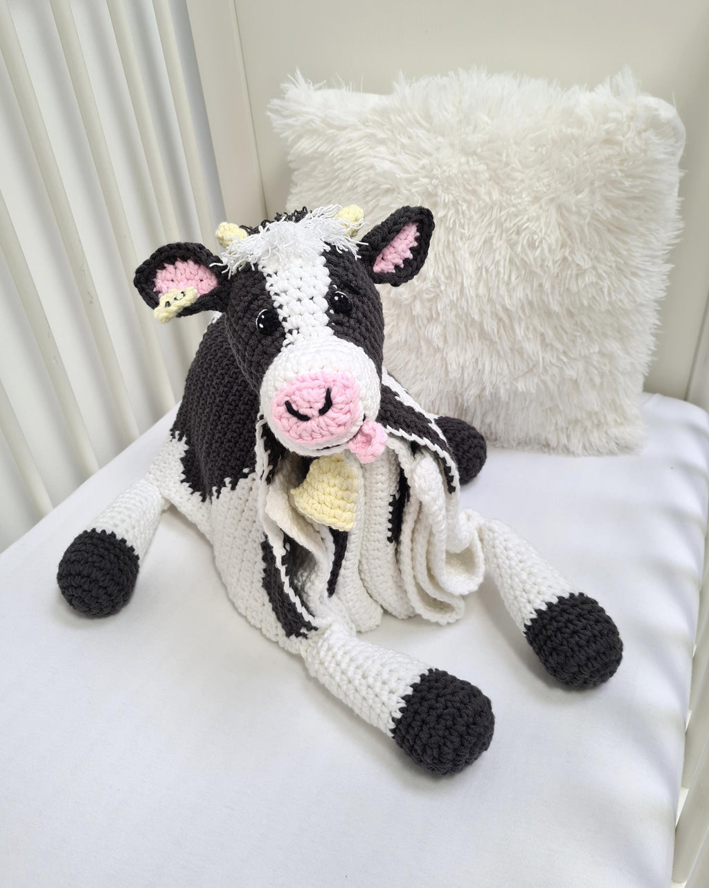 Folding Cow Baby Blanket CROCHET PATTERN (PDF) – Cuddle & Play Animal Blanket Toy, Baby to Adult
