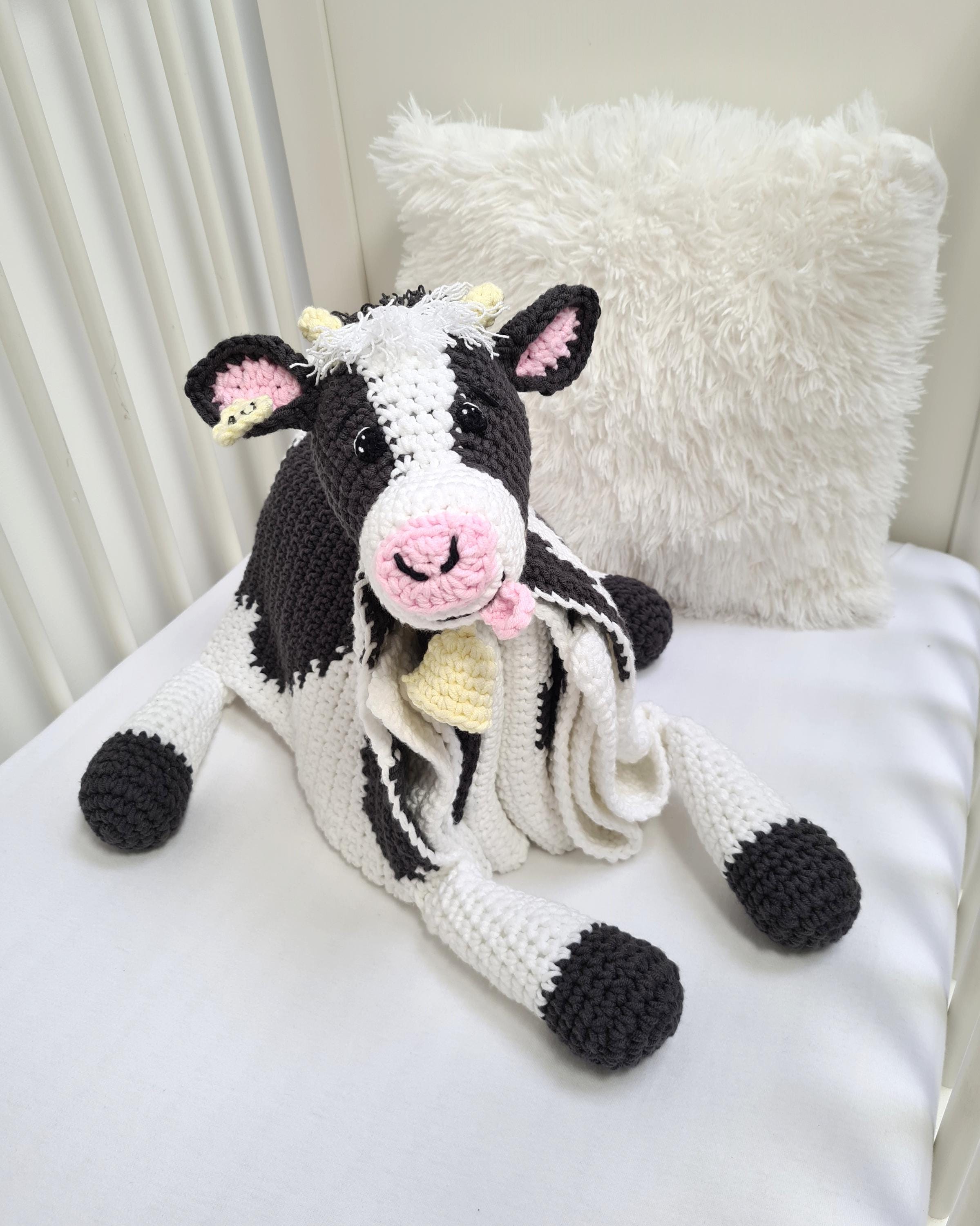 Folding Cow Baby Blanket CROCHET PATTERN (PDF) – Cuddle & Play Animal Blanket Toy, Baby to Adult