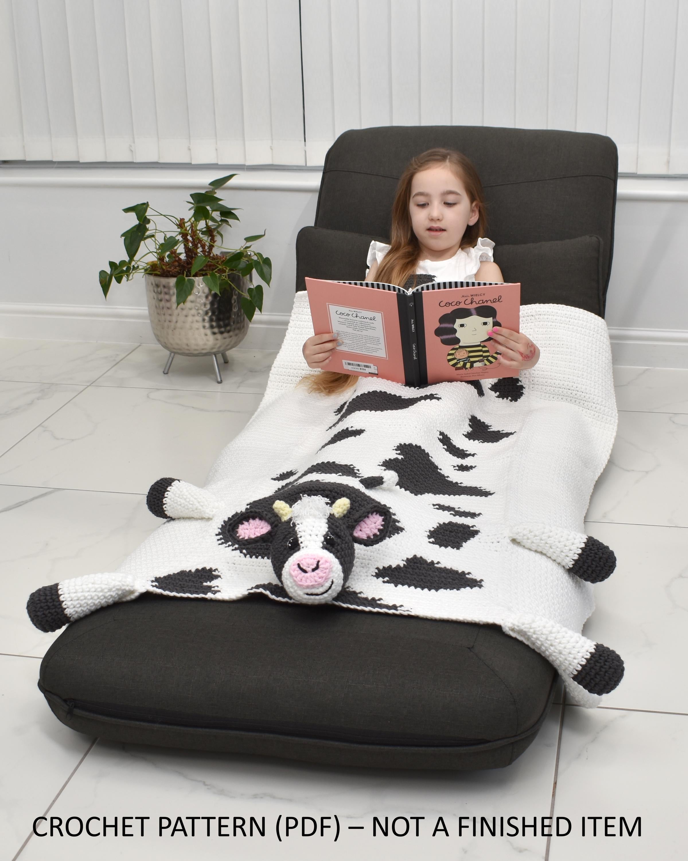 Folding Cow Baby Blanket CROCHET PATTERN (PDF) – Cuddle & Play Animal Blanket Toy, Baby to Adult