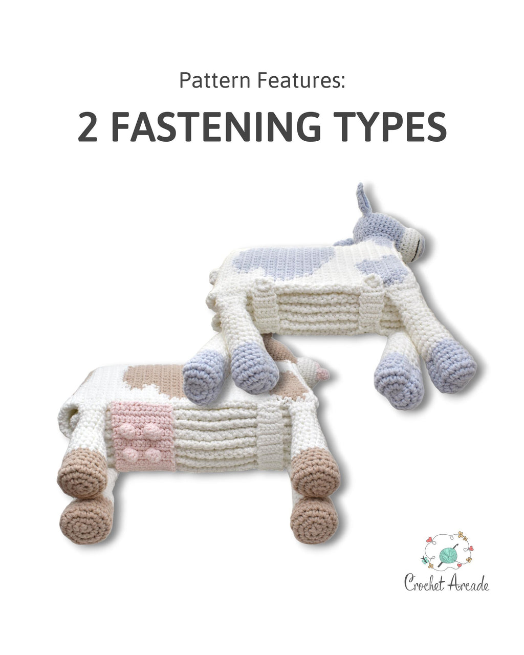 Folding Cow Baby Blanket CROCHET PATTERN (PDF) – Cuddle & Play Animal Blanket Toy, Baby to Adult