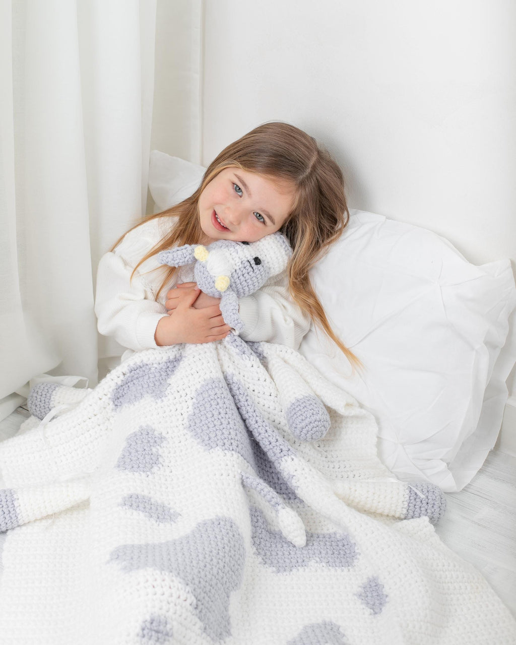 Cow Folding Baby Blanket Crochet Pattern PDF - Cuddle and Play Blanket that turns into a toy