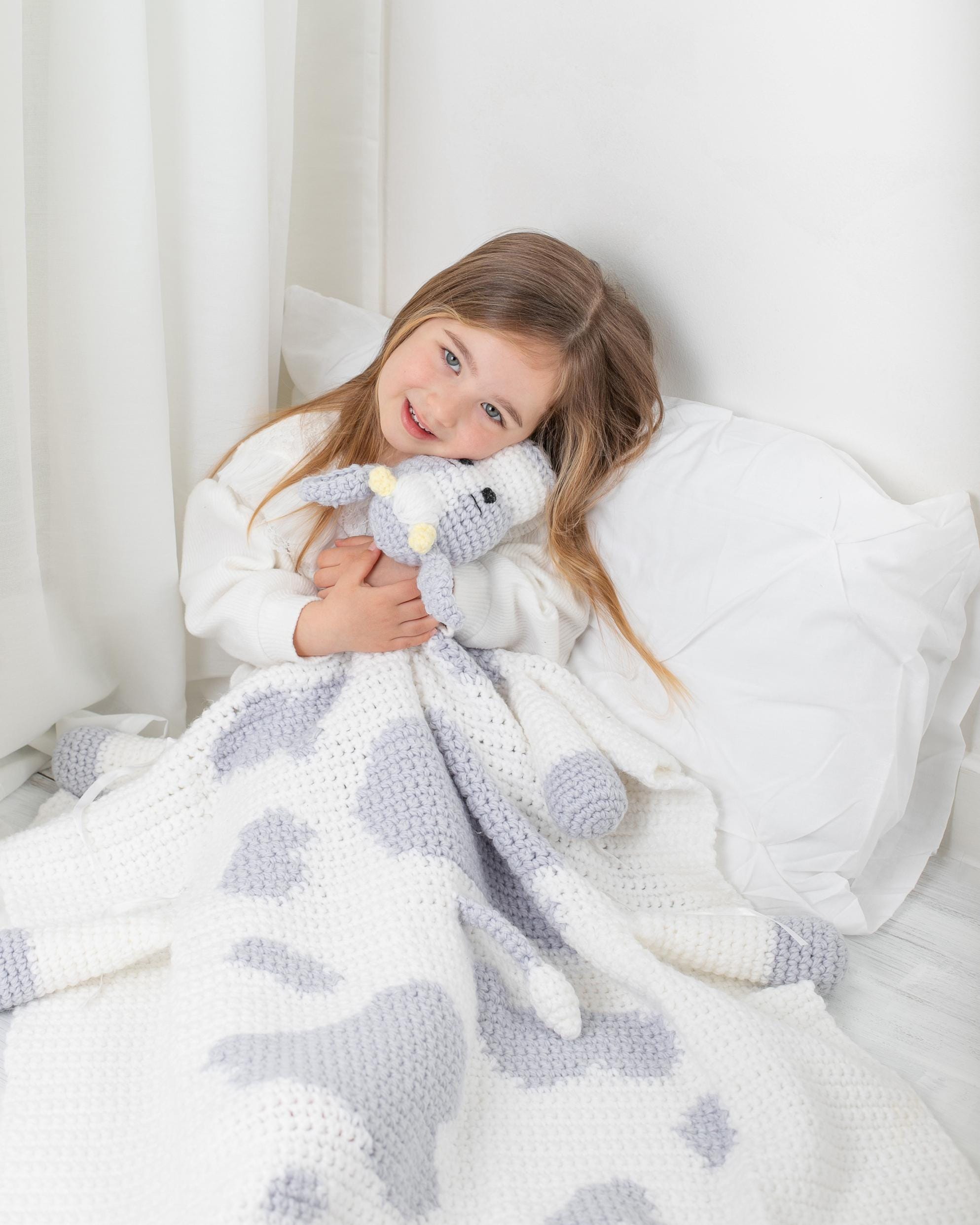 Cow Folding Baby Blanket Crochet Pattern PDF - Cuddle and Play Blanket that turns into a toy