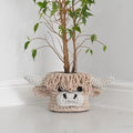 Highland Cow Crochet Basket Pattern PDF - Crochet Plant Pot Cover Pattern