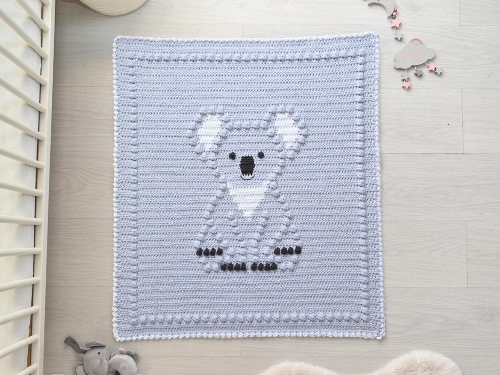 Crochet Koala Baby Blanket Pattern | Bobbly 3D Design (PDF Pattern)